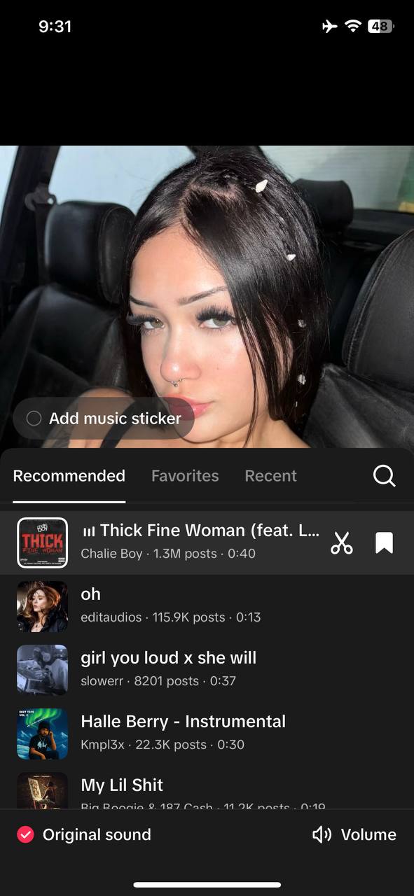 Original sound turned on (wrong)