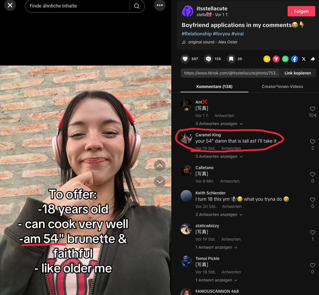 Viral slideshow where the '54 brunette' detail triggered a comment chain